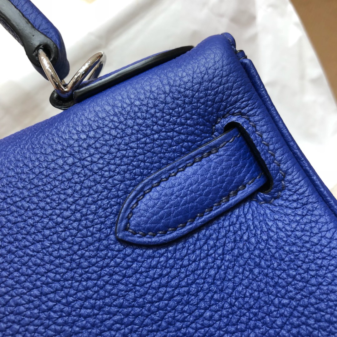 Hermes Kelly 28cm Handbag Shoulder Bag in Blue Electric Togo Leather